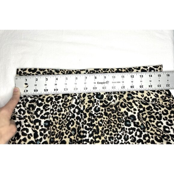 DR2 Wide Leg Crop Pants Womens L  Animal Print  Cheetah Leopard Pull On Flowy - Picture 3 of 11